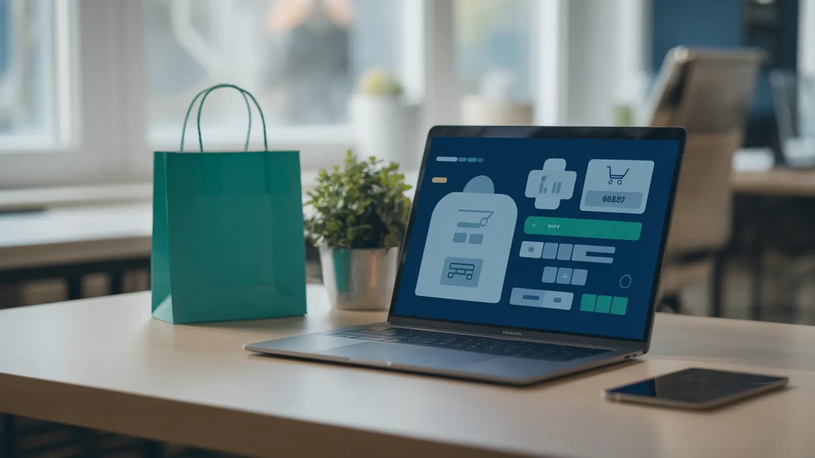 Laptop showing online store analytics on a bookkeeper's desk during a WooCommerce gateway reconciliation